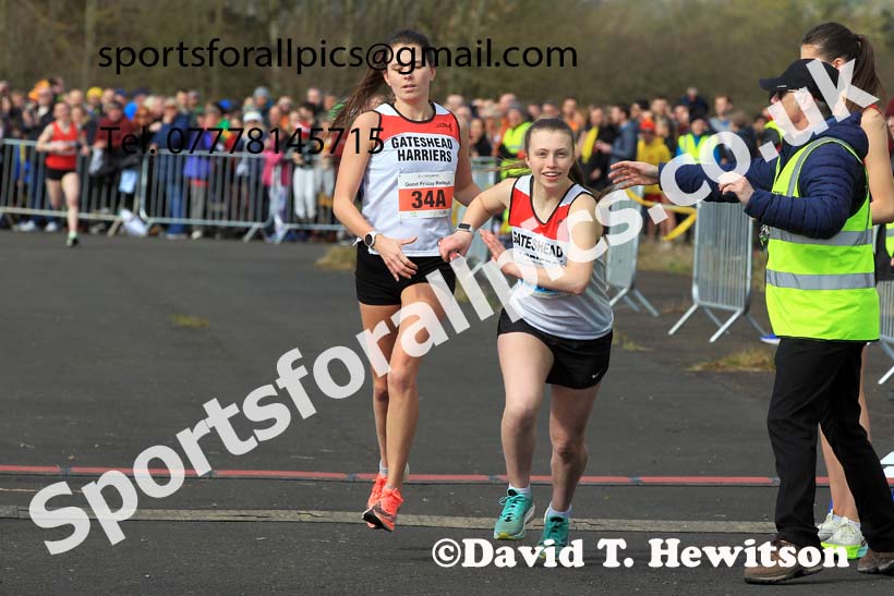 Senior womens 2023 Elswick Harriers Road Relays, Albamarle Barrack Airfield, Ouston, Northumberland. Photo: David T. Hewitson/Sports for All Pics